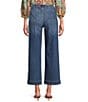 Code Bleu Petite Size Hollywood Waist High Rise Wide Leg Patch Pocket Ankle Jeans - Image 2