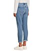 Code Bleu Petite Size Mid Rise Double Roll Cuff Hem Boyfriend Jeans, Color:Juniper Wash - Image 4