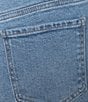 Code Bleu Petite Size Mid Rise Double Roll Cuff Hem Boyfriend Jeans, Color:Juniper Wash - Image 6