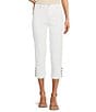 Color:Bright White - Image 1 - Petite Size Slim Fit Rigid Waist 5 Pocket Style Denim Jeans