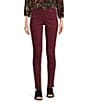 Code Bleu Petite Size Soho Mid Rise Skinny Leg Stretch Denim Jeans, Color:Beet Red - Image 1