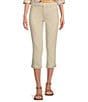 Color:Sand Dune - Image 1 - Petite Size Soho Stretch Denim High Rise Capri Jeans