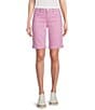 Code Bleu Petite Size Soho Stretch Denim Roll Cuff Hem Bermuda Shorts, Color:Rose - Image 1