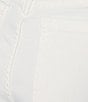 Code Bleu Petite Size Soho Twill Mid-Rise Fray Cuff Hem Capri Jeans, Color:Bright White - Image 4