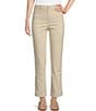 Color:Sand Dune - Image 1 - Petite Size Stretch Denim High Rise Straight Ankle Jeans