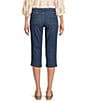 Color:Claire Wash - Image 2 - Petite Size Stretch Denim Skimmer Slim Capri Jeans