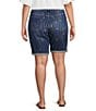 Code Bleu Plus Size Boho Mid Rise Laser Print Bermuda Denim Shorts - Image 2