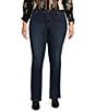 Code Bleu Plus Size Chelsea High Rise Denim Wash Straight Leg Jeans, Color:Clover Wash - Image 1