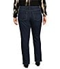 Code Bleu Plus Size Chelsea High Rise Denim Wash Straight Leg Jeans, Color:Clover Wash - Image 2