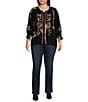Code Bleu Plus Size Chelsea High Rise Denim Wash Straight Leg Jeans, Color:Clover Wash - Image 3