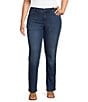 Code Bleu Plus Size Chelsea High Rise Denim Wash Straight Leg Jeans, Color:Sienna Wash - Image 1