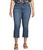 Color:Whitney Wash - Image 1 - Plus Size Chelsea High Rise Straight Leg Stretch Denim Capri Jeans