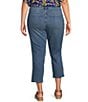 Color:Whitney Wash - Image 2 - Plus Size Chelsea High Rise Straight Leg Stretch Denim Capri Jeans