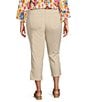 Color:Sand Dune - Image 2 - Plus Size Chelsea High Rise Straight Leg Stretch Denim Capri Jeans