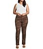Code Bleu Plus Size Chelsea Leopard Print Straight Leg Jeans, Color:Animal-Cocoa Brown - Image 5