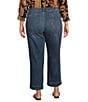 Code Bleu Plus Size Hollywood Waist High Rise Wide Leg Patch Pocket Ankle Jeans - Image 2