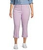 Code Bleu Plus Size MR Soho Mid-Rise Fray Cuff Hem Capri Jeans, Color:Orchid Bloom - Image 1