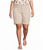 Code Bleu Plus Size Soho Mid-Rise Double Button Rolled Cuff Bermuda Shorts - Image 1