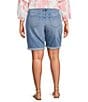 Code Bleu Plus Size Soho Mid Rise Double Button Rolled Cuff Denim Bermuda Shorts - Image 2