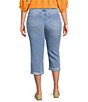 Code Bleu Plus Size Soho Mid Rise Embroidered Fray Roll-Cuff Hem Capri Jeans - Image 2