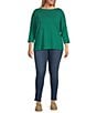 Code Bleu Plus Size Soho Straight Slim Mid Rise Denim Skinny Jeans, Color:Camden Wash - Image 3