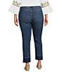 Code Bleu Plus Size Straight Leg High Rise Frayed Ankle Hem Jeans, Color:Claire Wash - Image 2