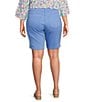Color:Provence - Image 2 - Plus Size Stretch Denim High-Rise Slim Fit Bermuda Jean Shorts