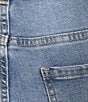 Color:Jenna Wash - Image 4 - Plus Size Stretch Denim High Rise Stacked Waist Slim Straight Leg Capri Jeans
