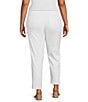 Color:Bright White - Image 2 - Plus Size Stretch Denim High-Rise Straight Leg Ankle Jeans