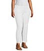 Color:Bright White - Image 3 - Plus Size Stretch Denim High-Rise Straight Leg Ankle Jeans