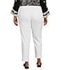 Color:Bright White - Image 2 - Plus Size Stretch Denim High-Rise Straight Leg Ankle Jeans