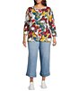 Code Bleu Plus Size Stretch Denim Wide Leg High Rise Tie Waist Cropped Jeans - Image 3