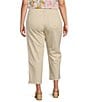Color:Sand Dune - Image 2 - Plus Size Stretch High Rise Straight Leg Side Slit Cropped Jeans