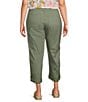 Code Bleu Plus Size Tapered Leg Mid Rise Convertible Cargo Pants, Color:Washed Aloe - Image 2