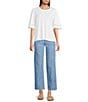 Code Bleu Smocked Waistband Slim Fit Straight Leg Pants, Color:Santorini Wash - Image 4