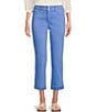 Color:Provence - Image 1 - Soho Denim High Rise 5 Pocket Slim Fit Frayed Hem Capri Jeans