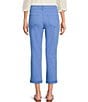 Color:Provence - Image 2 - Soho Denim High Rise 5 Pocket Slim Fit Frayed Hem Capri Jeans