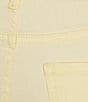Color:Pale Yellow - Image 4 - Soho Denim High Rise 5 Pocket Slim Fit Frayed Hem Capri Jeans