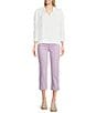 Code Bleu Soho Mid Rise 5 Pocket Stretch Capri Jeans, Color:Orchid Bloom - Image 3