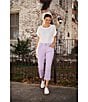 Code Bleu Soho Mid Rise 5 Pocket Stretch Capri Jeans, Color:Orchid Bloom - Image 6