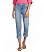 Code Bleu Soho Stretch Denim Embroidered Slim Capri Jeans - Image 1