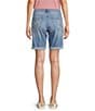 Code Bleu Soho Stretch Denim Mid Rise Embroidered Bermuda Shorts, Color:Glacier Wash - Image 2