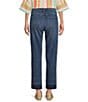 Color:Claire Wash - Image 2 - Straight Leg High Rise Frayed Ankle Hem Jean