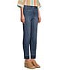 Color:Claire Wash - Image 3 - Straight Leg High Rise Frayed Ankle Hem Jean