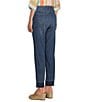 Color:Claire Wash - Image 4 - Straight Leg High Rise Frayed Ankle Hem Jean