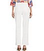 Color:Bright White - Image 2 - Stretch Denim High Rise Straight Leg Ankle Jeans