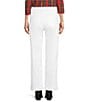 Code Bleu Stretch Denim High Rise Straight Leg Double Fray Hem Jeans, Color:Bright White - Image 2