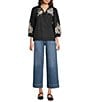 Code Bleu Stretch Denim High Rise Wide Leg Cropped Jeans, Color:Pacifica Wash - Image 3