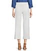 Color:Bright White - Image 2 - Stretch Denim High Rise Wide Leg Patch Pocket Cropped Jeans