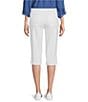 Color:Bright White - Image 2 - Stretch Denim Patch Pocket Skimmer Capri Jean